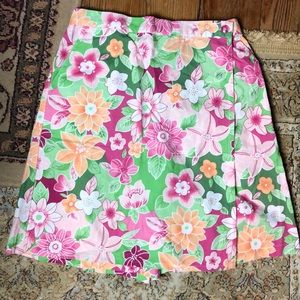 VINTAGE SKORT sz 8 FLORAL Hawaii Vibe COTTON EUC
